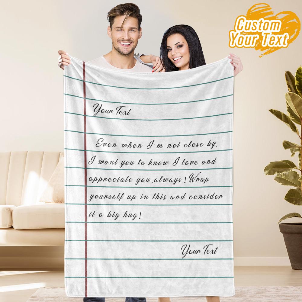 Custom Love Letter Blanket Personalized Memorial Throw Blanket