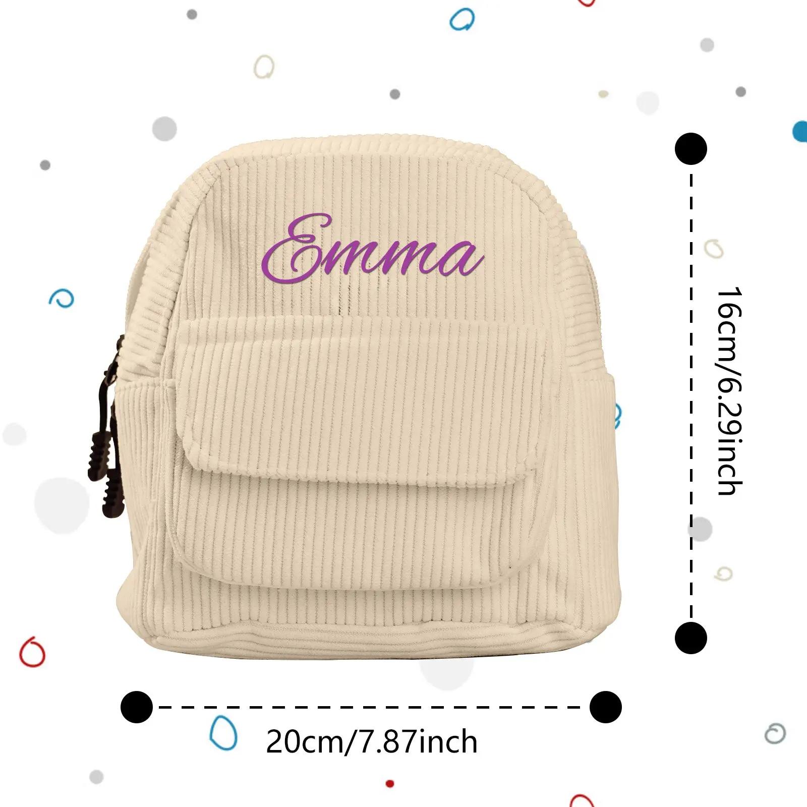 Personalized Mini Backpack with Name Corduroy School Bag Back to School ...