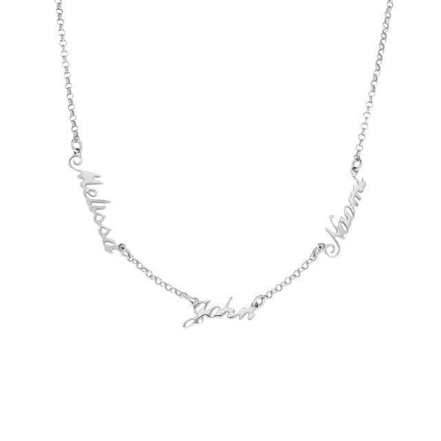 Personalized 24 Names Necklace Custom Family Nameplate Necklace