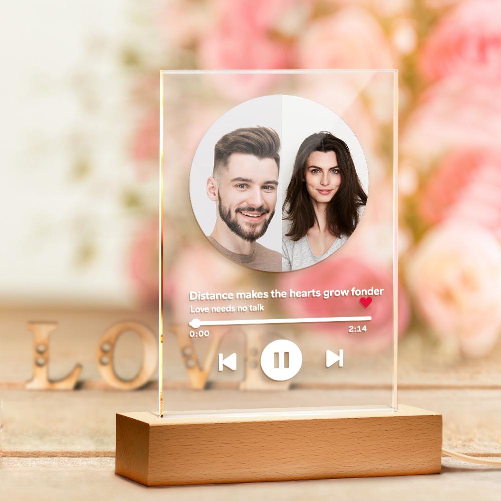 Personalized song acrylic plaque photo night light couple gifts