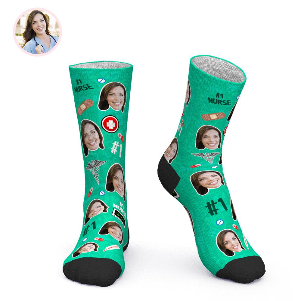 Custom Face Socks Personalized Novelty Nurse Socks MadeMine Custom