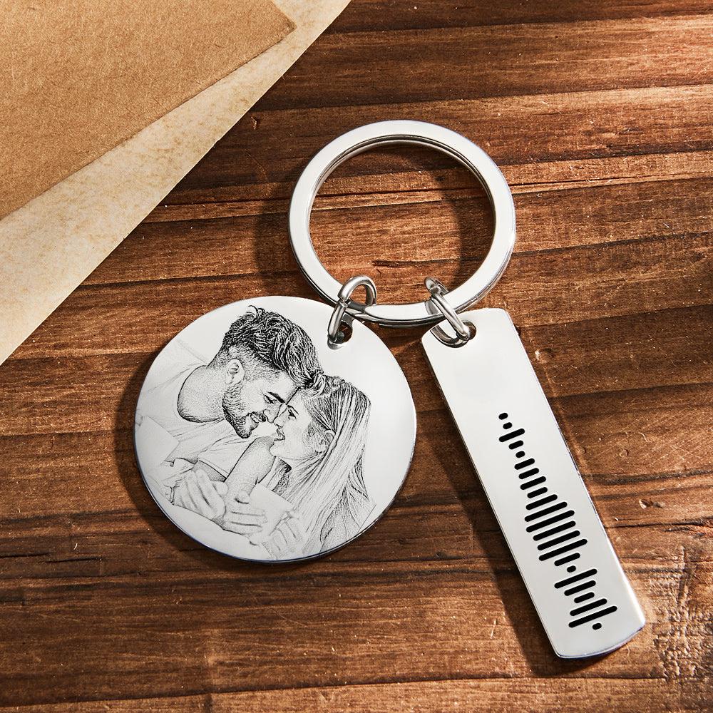 Personalized Engraved Calendar Music Code Metal Keychain MadeMine