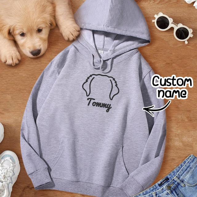 Custom Dog Ear Sweatshirt Personalized Embroider Dog Hoodie Gift for