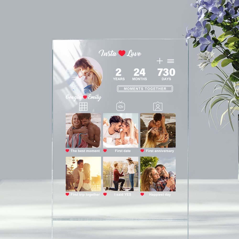 Anniversary Gift Custom Photo Plaque Memorable Moments Acrylic Plaque ...