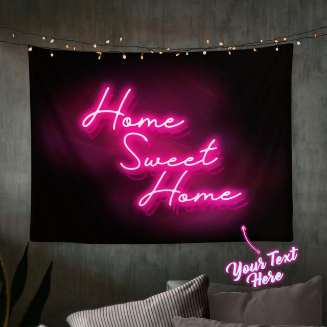 Neon Wall Tapestry Custom Text Short Plush Wall Decor Hanging Painting