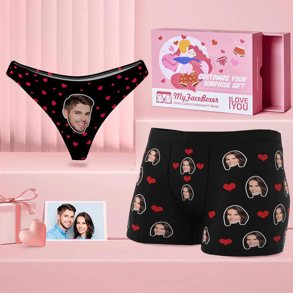Custom Face Couple Matching Underwear Love Heart Personalized Funny  Underwear Valentine's Day Gift - MadeMine Custom Drop Shipping