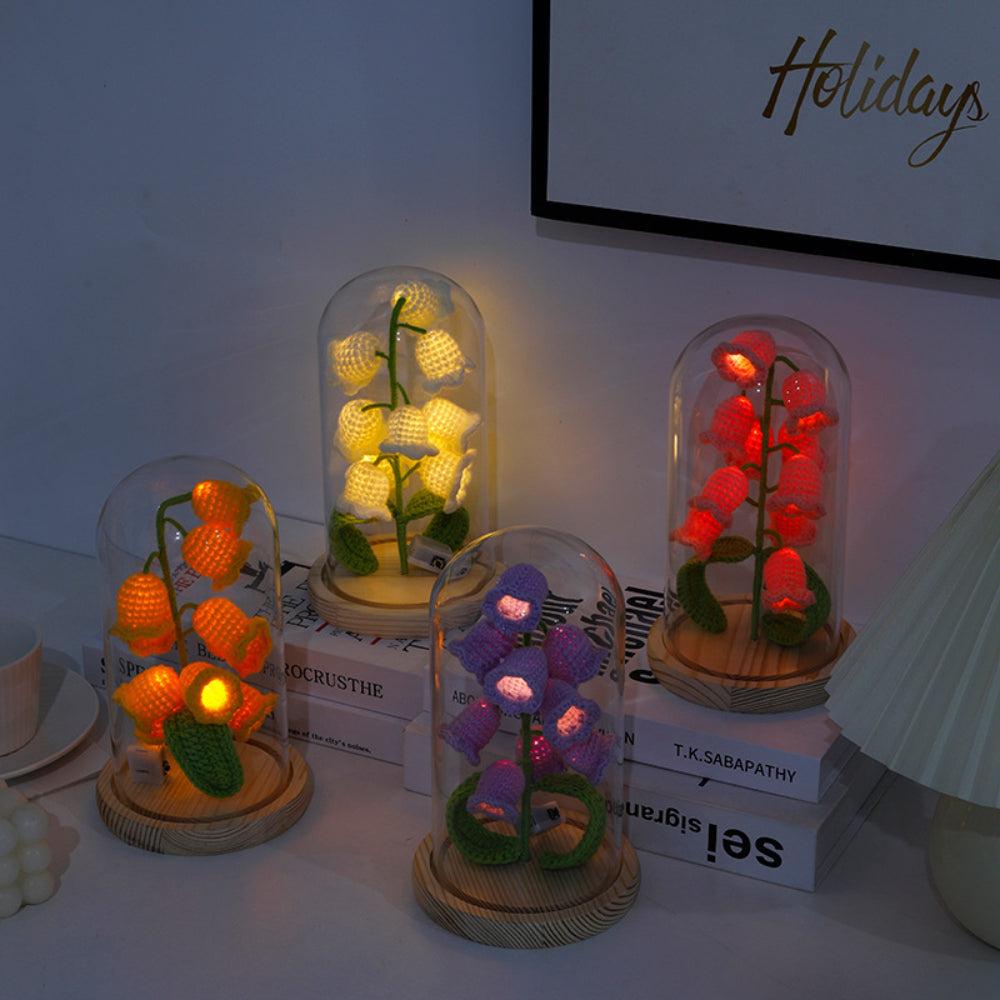 Lily of the Valley Flower Night Lights Crochet Artificial Lily Lamp Home Decor Gifts