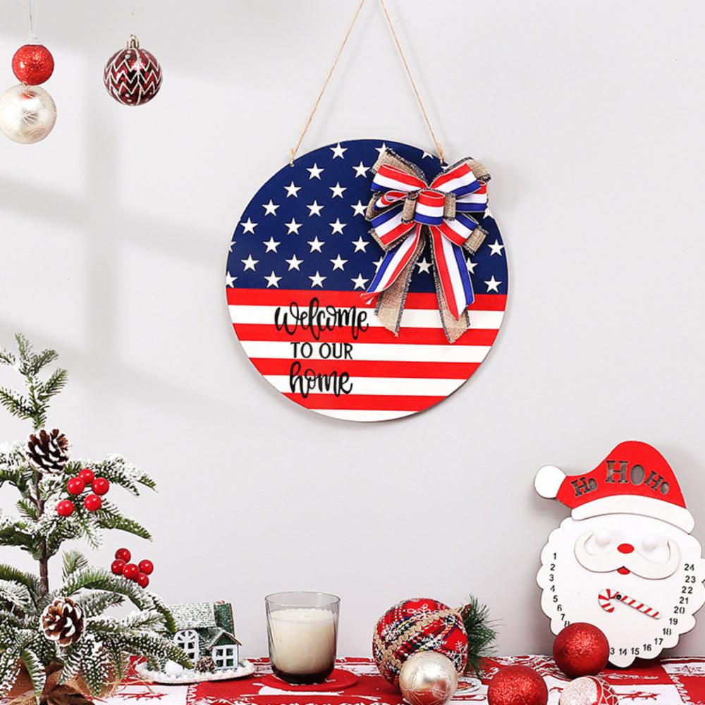 4th of July Welcome Door Sign Independence Day Decorations Front Door Hanger