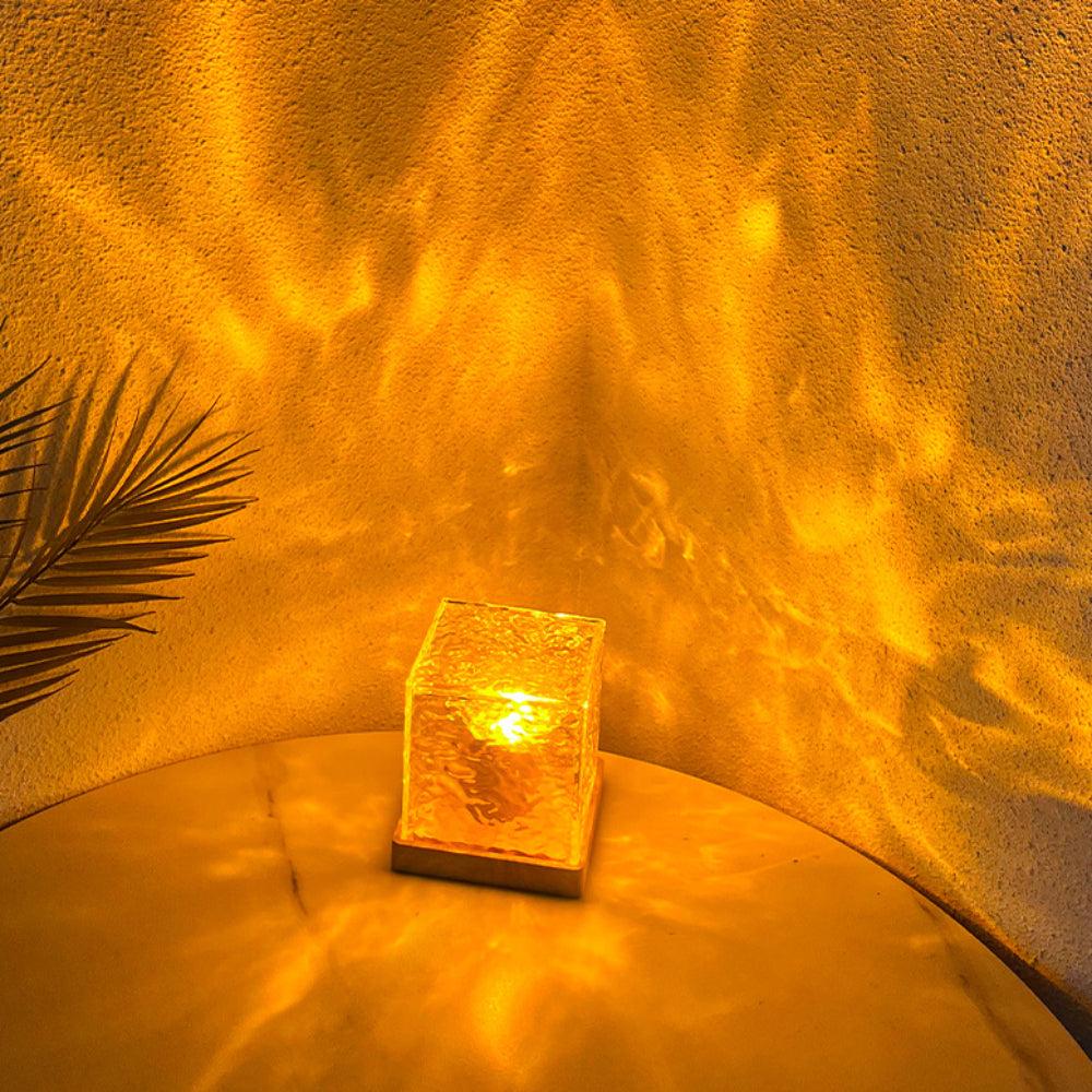 Dynamic Rotating Water Ripple Night Light Bedroom Lamp Home Decor Gifts