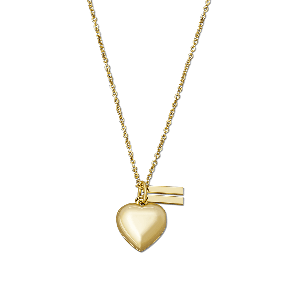 Custom Heart Locket Necklace with Two Bars Dropship Mademine MadeMine Custom Drop Shipping