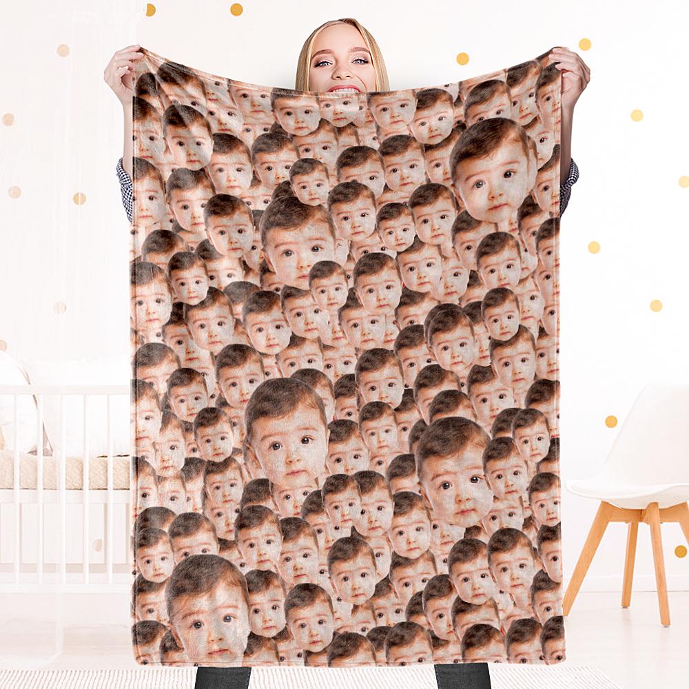 Custom Face All Over Blanket Personalized Funny Blanket