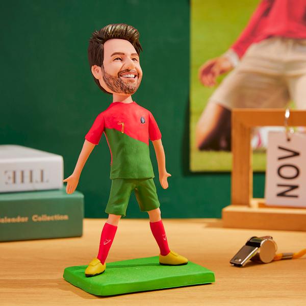 Custom World Cup Portugal Bobblehead with Engraved Text