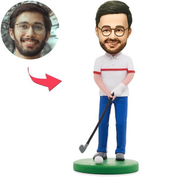 Personalized Happy Golfer Man Bobblehead Dolls