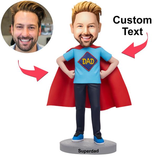 Custom Superdad Bobblehead with Engraved Text