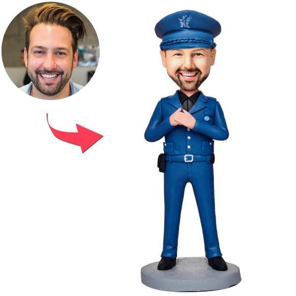 Custom Police Officer Bobble Heads with Engraved Text