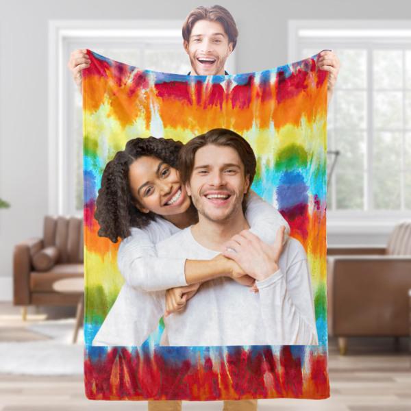 Custom Photo Fleece Blanket with Various Pattern Backgrounds