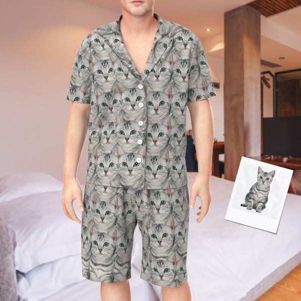 Custom Face Pajamas Men's Short Sleeve Pyjamas