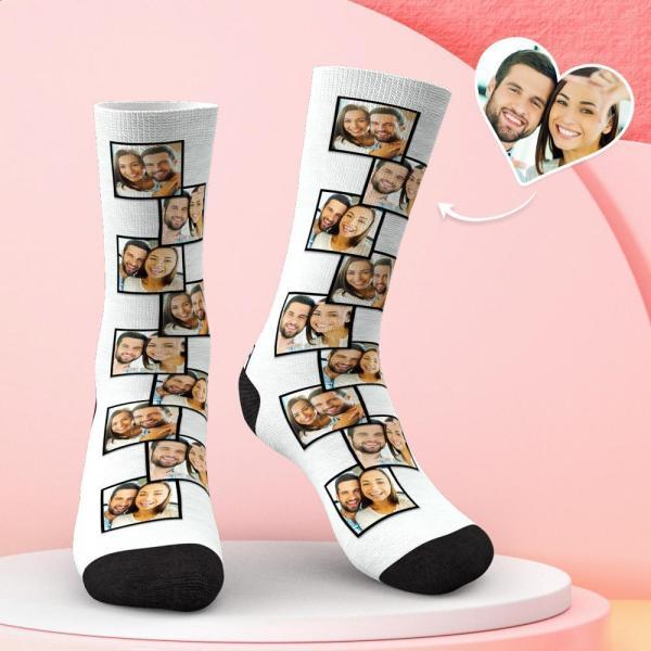 Custom Multi Photo Socks Gifts for Lovers
