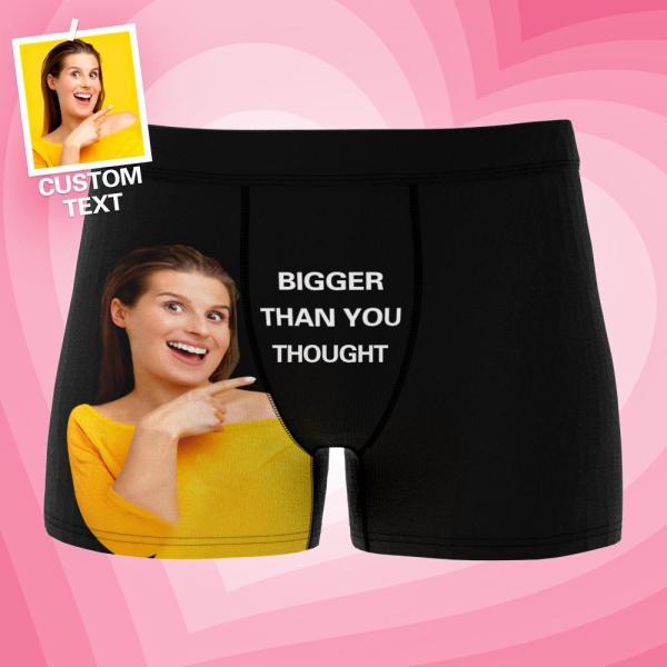 Custom Photo Boxer Shorts Personalized Text Underwear - 3 Colors