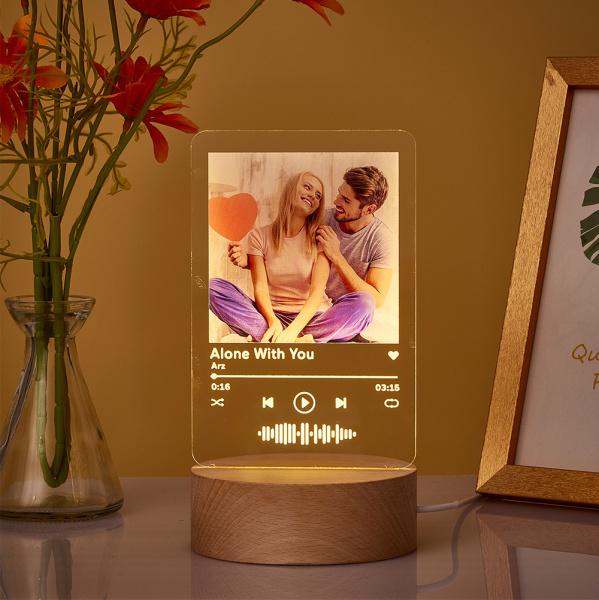 Custom Scannable Code Lamp Acrylic Album Night Light - 3 Sizes
