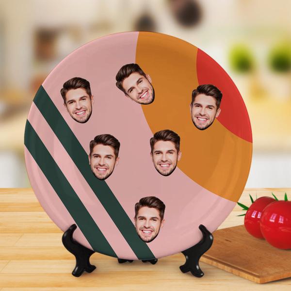 Personalized Dinner Plates Gifts Custom Face Ceramic Dishes For Boyfriend
