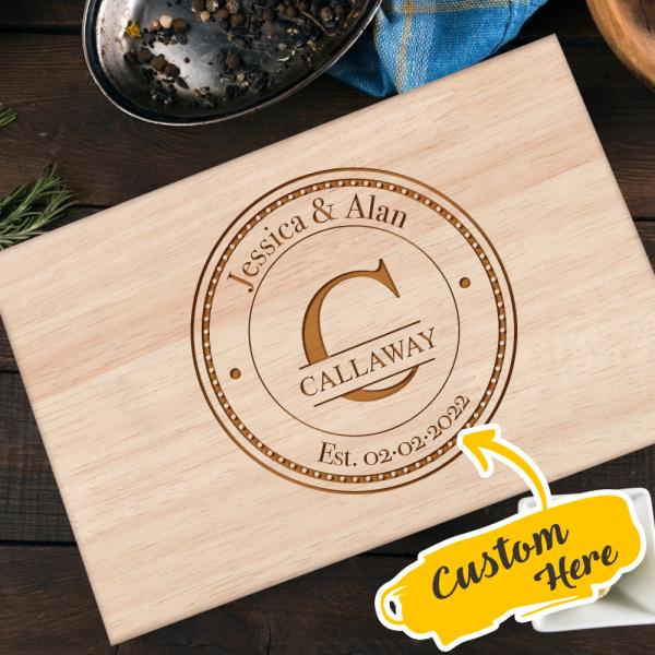 Personalized Engraved Cutting Board for Couples