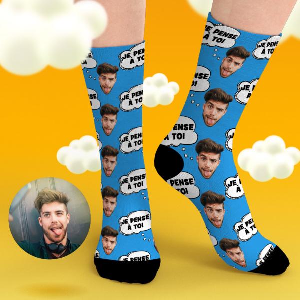 Thinking Of You Sock Personalized Socks with Face