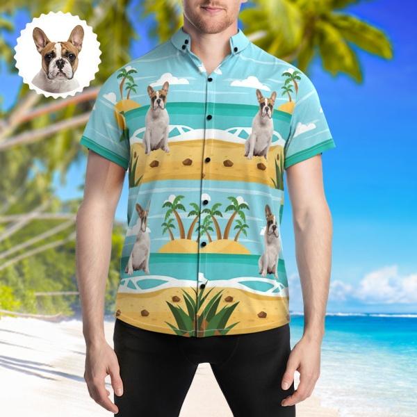 Personalized Photo Print Hawaiian Shirts Summer Beach Button Shirt