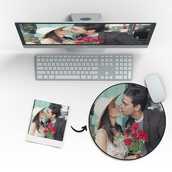 Custom Printed Photo Mouse Mat Round Mouse Pad