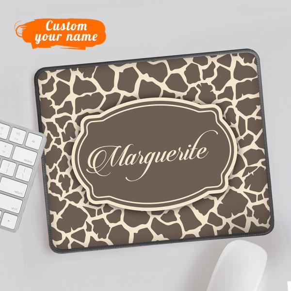 Customised Name Desk Mouse Mat Leopard Print Mouse Pads For Office