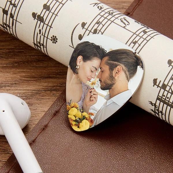 Personalized Double Sided Guitar Pick With Photo - 1Pcs