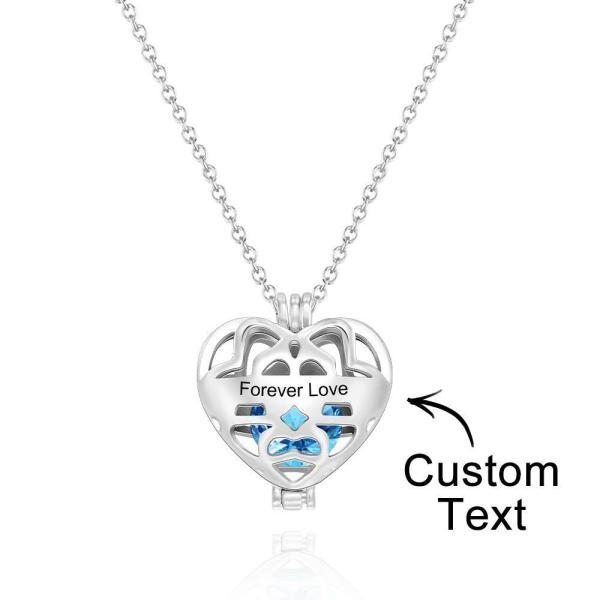 Personalized Engraved Heart Pendant Necklace With Birthstone