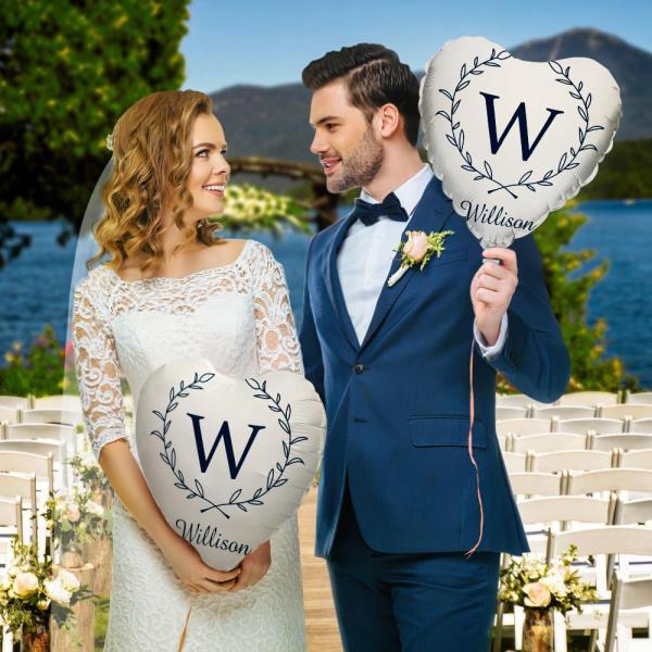 Personalized Name Floral Balloons for Engagement Wedding Anniversary Party Decoration