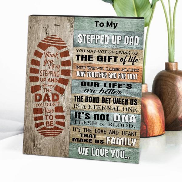 Personalized Stepped Up Dad Frame Tabletop Decoration Gift for Father's Day