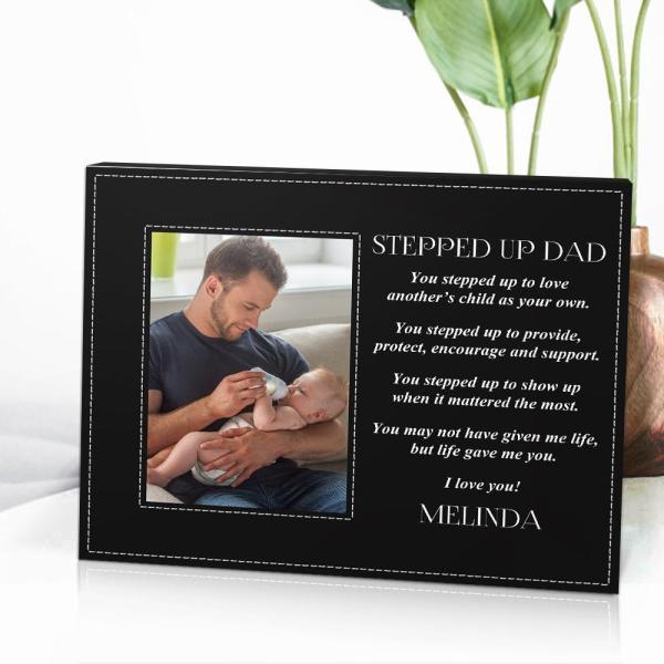 Custom Stepped Up Dad Picture Frame Father's Day Gift for Dad