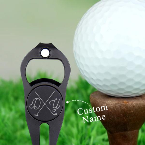 Personalized Golf Fork Ball Marker Bottle Opener Multipurpose Gifts for Golf Lover