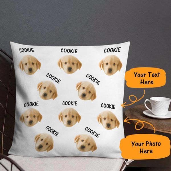 Custom Face on Pillow Pet Photo Pillow with Text Gifts For Pet Lovers
