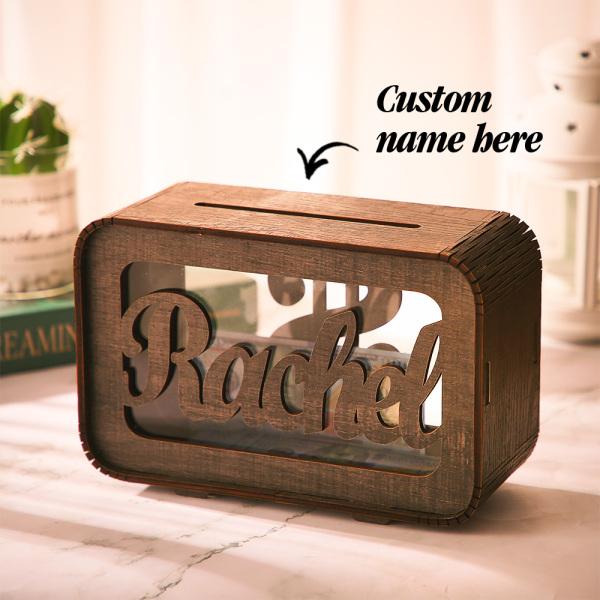 Personalized Name Money Bank Wood Piggy Banks