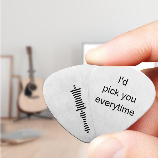 Engraved Scannable Code Music Song Guitar Pick - 1PCS