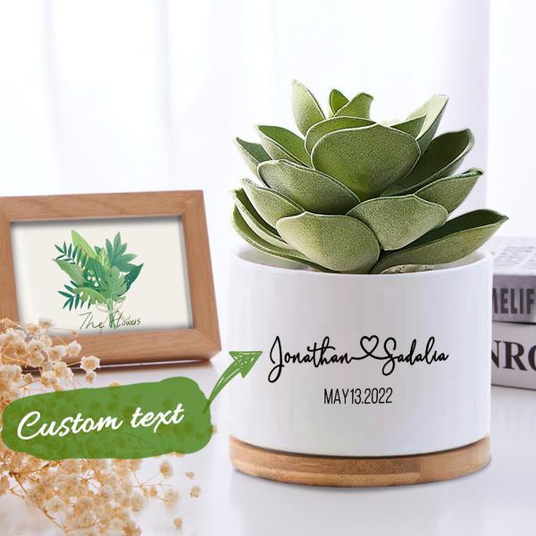 Custom Name Flower Planter Pot Personalized Ceramic Succulent Pot for Plant