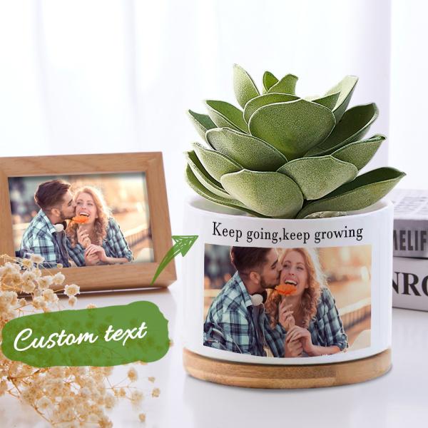 Custom Photo Flower Planter Pot Personalized Ceramic Succulent Plant Pot
