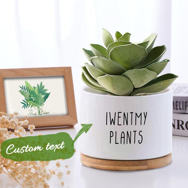 Custom Flower Planter Pot Personalized Text Ceramic Succulent Plant Pot