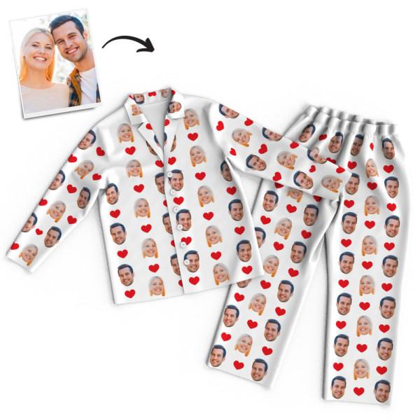 Custom Unisex Long Sleeve Pajamas with Faces