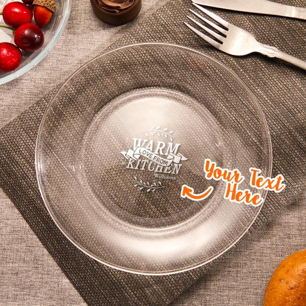 Custom Name Clear Glass Plate Love From Kitchen Tableware Plate