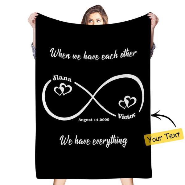Personalized Infinity Love Name Blanket Custom Blanket