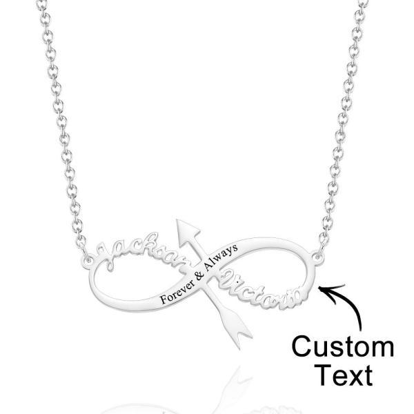 Custom Name Necklace Stainless Steel Infinity Arrow Necklace