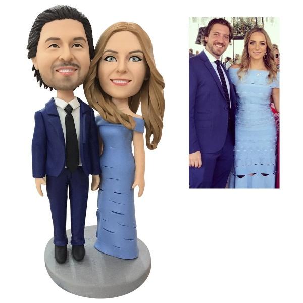 Personalized Fully Custom Bobblehead 2 Person Figures With Engraved Text