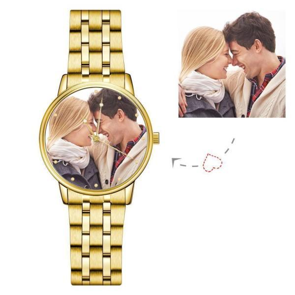 Unisex Engraved Photo Watch Alloy Strap 38mm