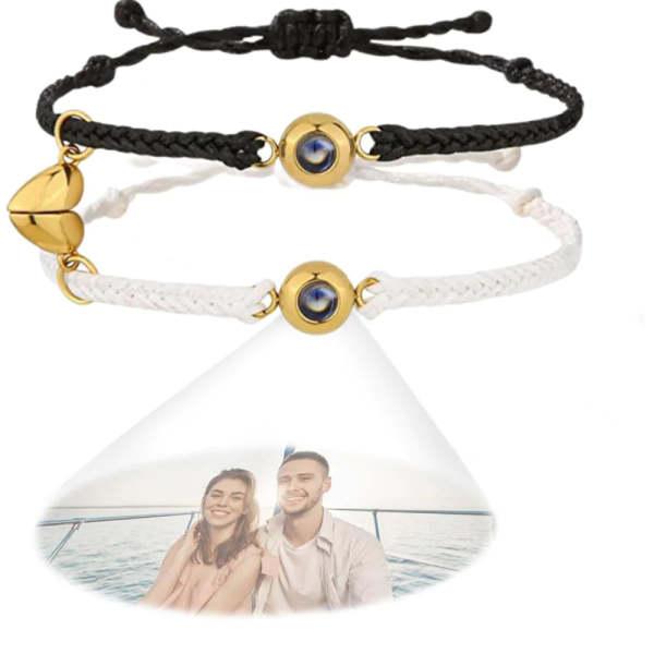 Custom Projection Bracelet Magnetic Heart Couple Bracelets