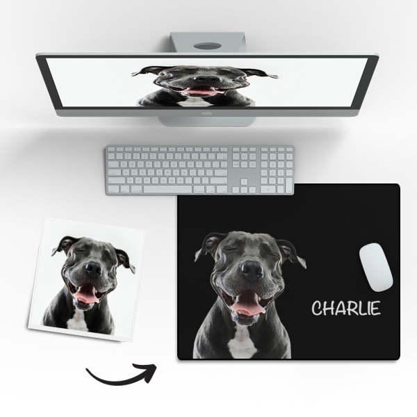 Custom Pet Photo Mouse Pad with Name